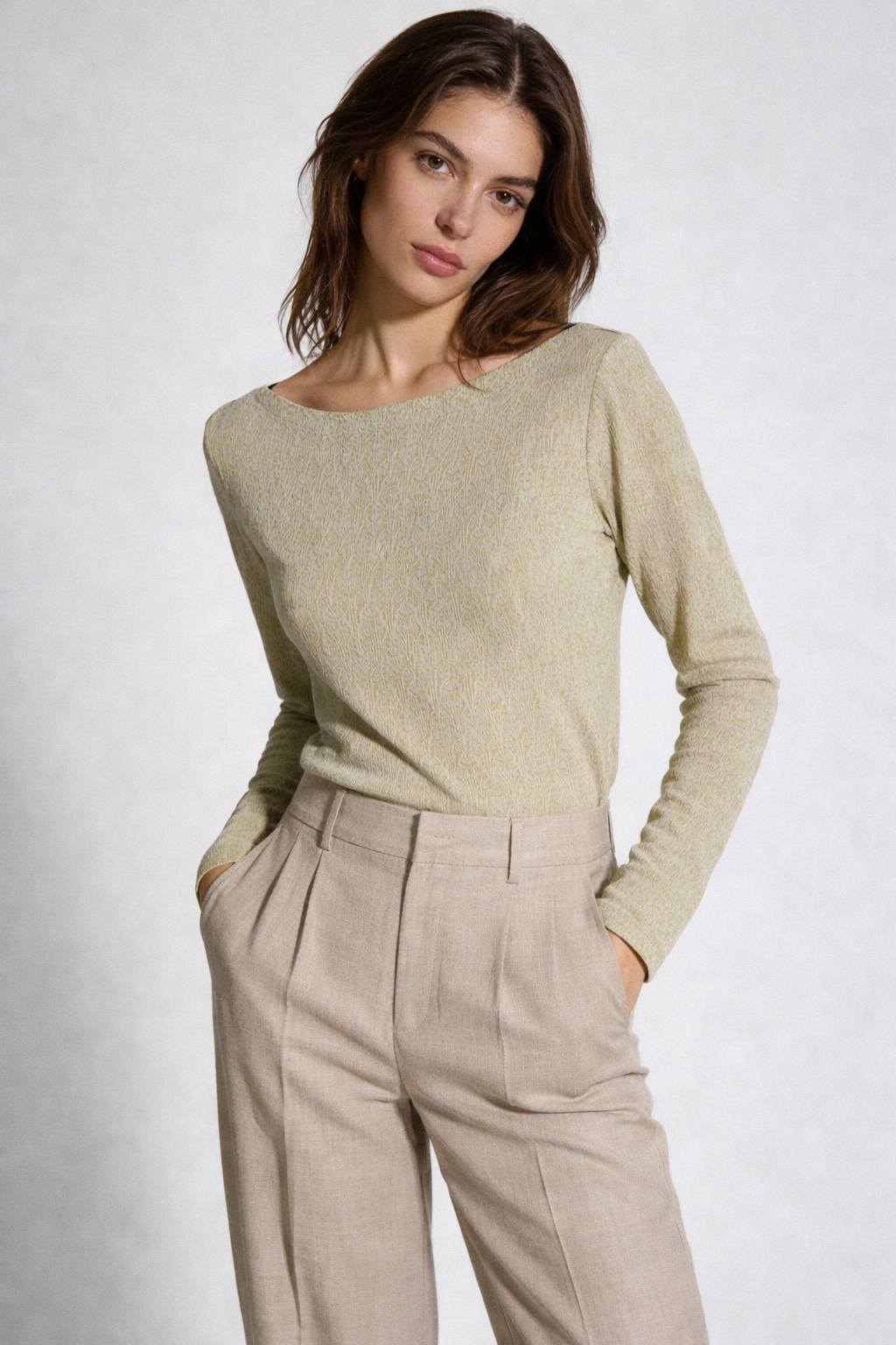 Sage & Stone Pamuk Uzun Kollu Bluz